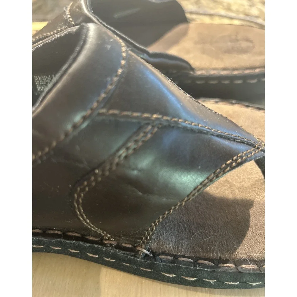 CROFT &‎ BARROW Brown Stitched Thong Sandals Men's 12 Comfort Core Technology